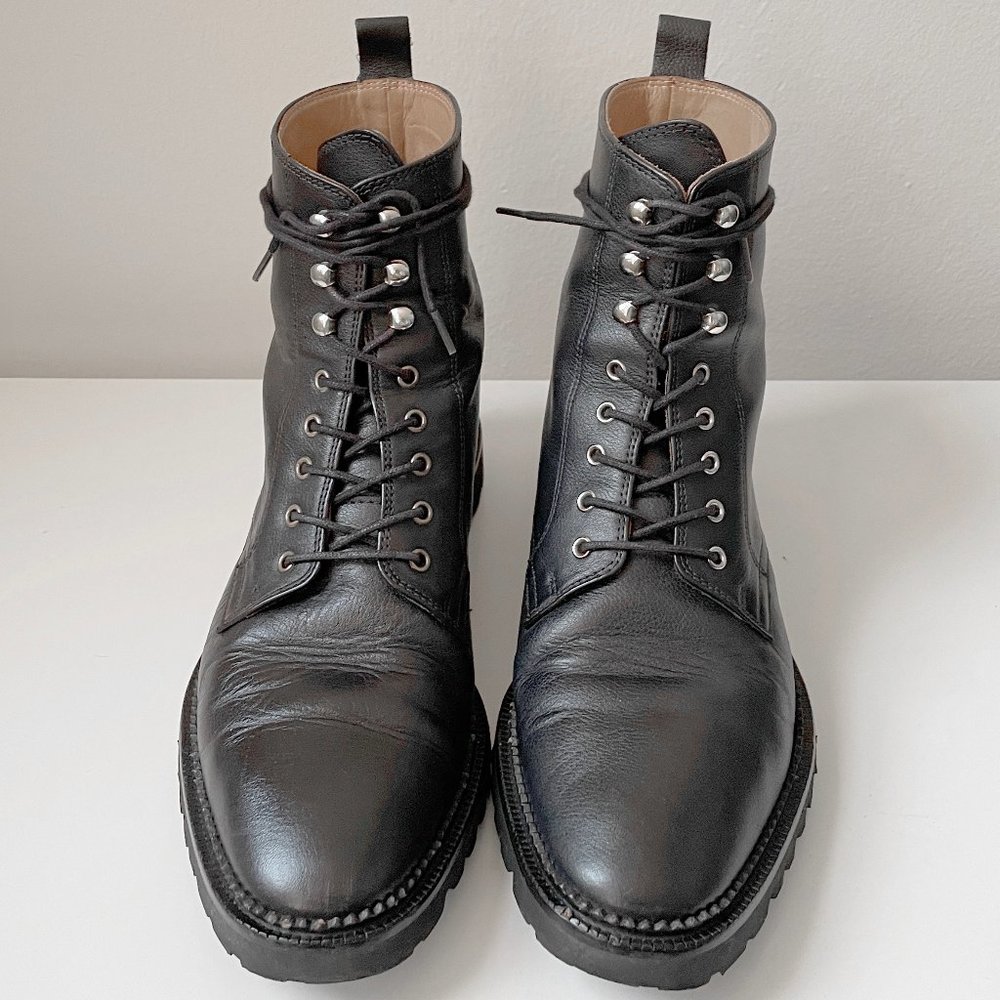 & Other Stories Lace Up Combat Leather Boots Women Size EU 40 US 9.5